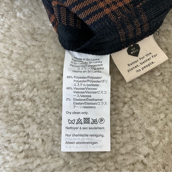 Madewell Brown Black Plaid Skirt Double Breasted Buttons Academia S - Picture 9 of 12